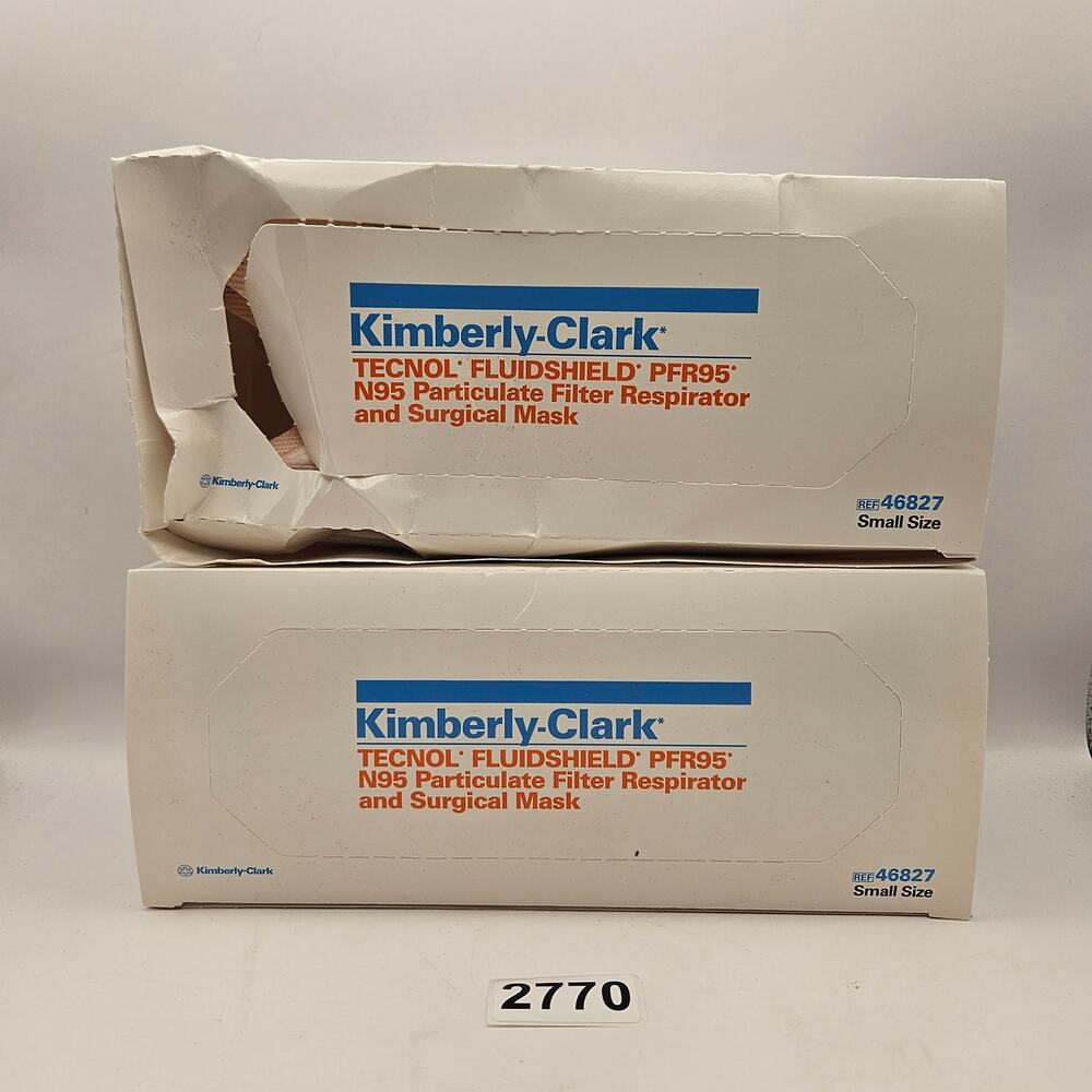 LOT OF 2 - KIMBERLY CLARK PFR95 PARTICULATE RESPIRATOR SURGICAL MASK SMALL 70